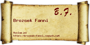 Brozsek Fanni névjegykártya