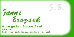 fanni brozsek business card